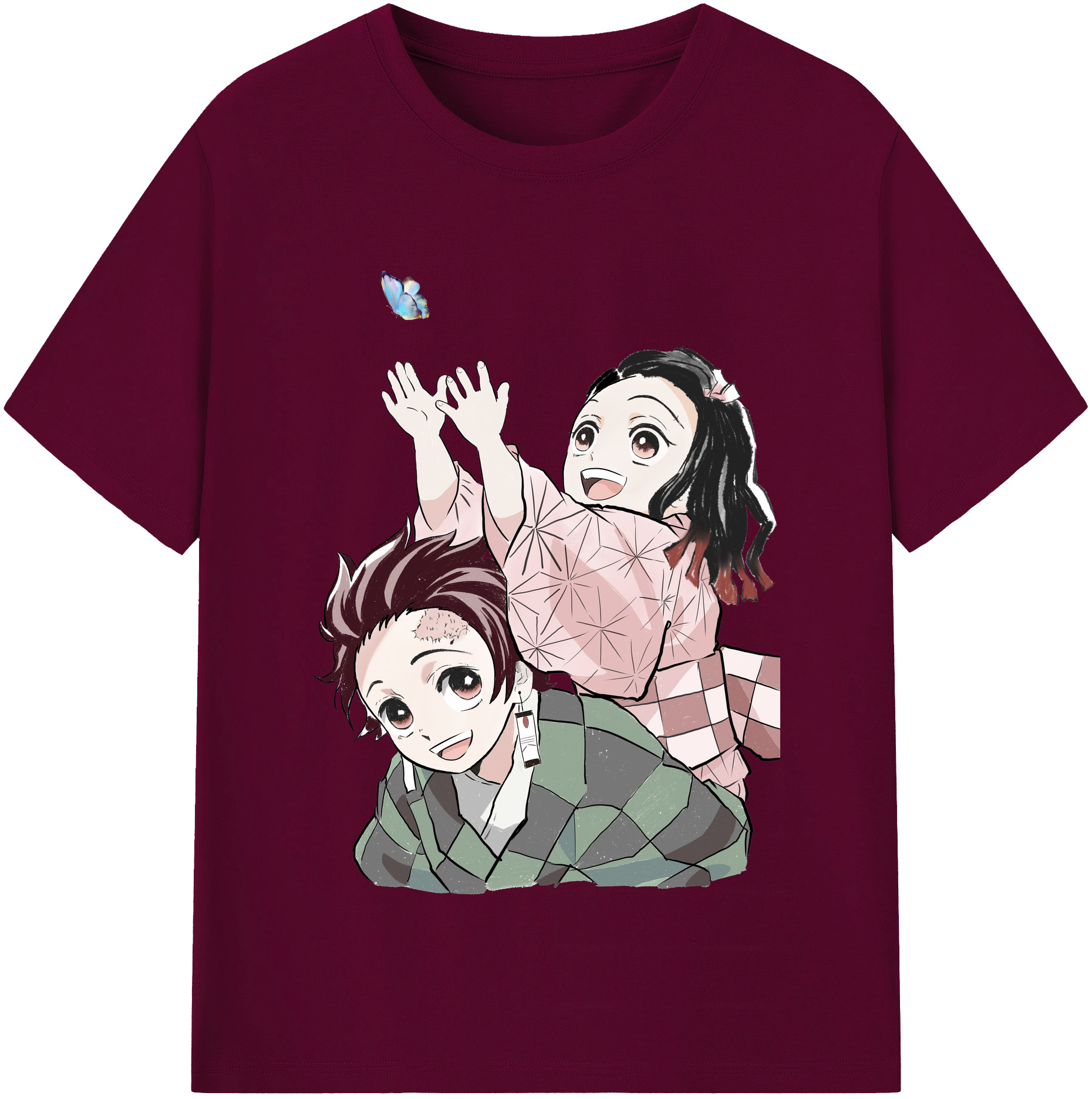 （画像用） 鬼滅の刃（きめつのやいば）竈門 禰󠄀豆子／かまど ねずこ Kamado Nezuko レディースカジュアルプリントTシャツ（綿100％）